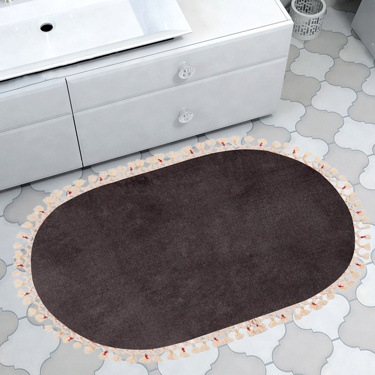 Covoras de baie, L'essentiel Maison, 1625, 75x150 cm, Antracit - imagine 6